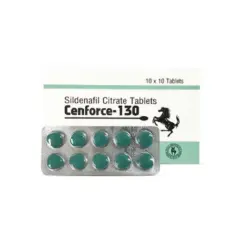 Cenforce 130 mg blister pack of 10 tablets containing Sildenafil Citrate for the treatment of ED (Erectile Dysfunction).