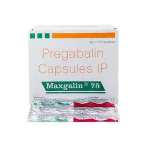 Maxgalin 75mg 10 capsule pack for nerve pain.
