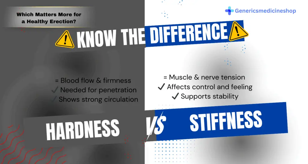 Erection hardness vs stiffness comparison showing key differences in erection quality and sexual health.