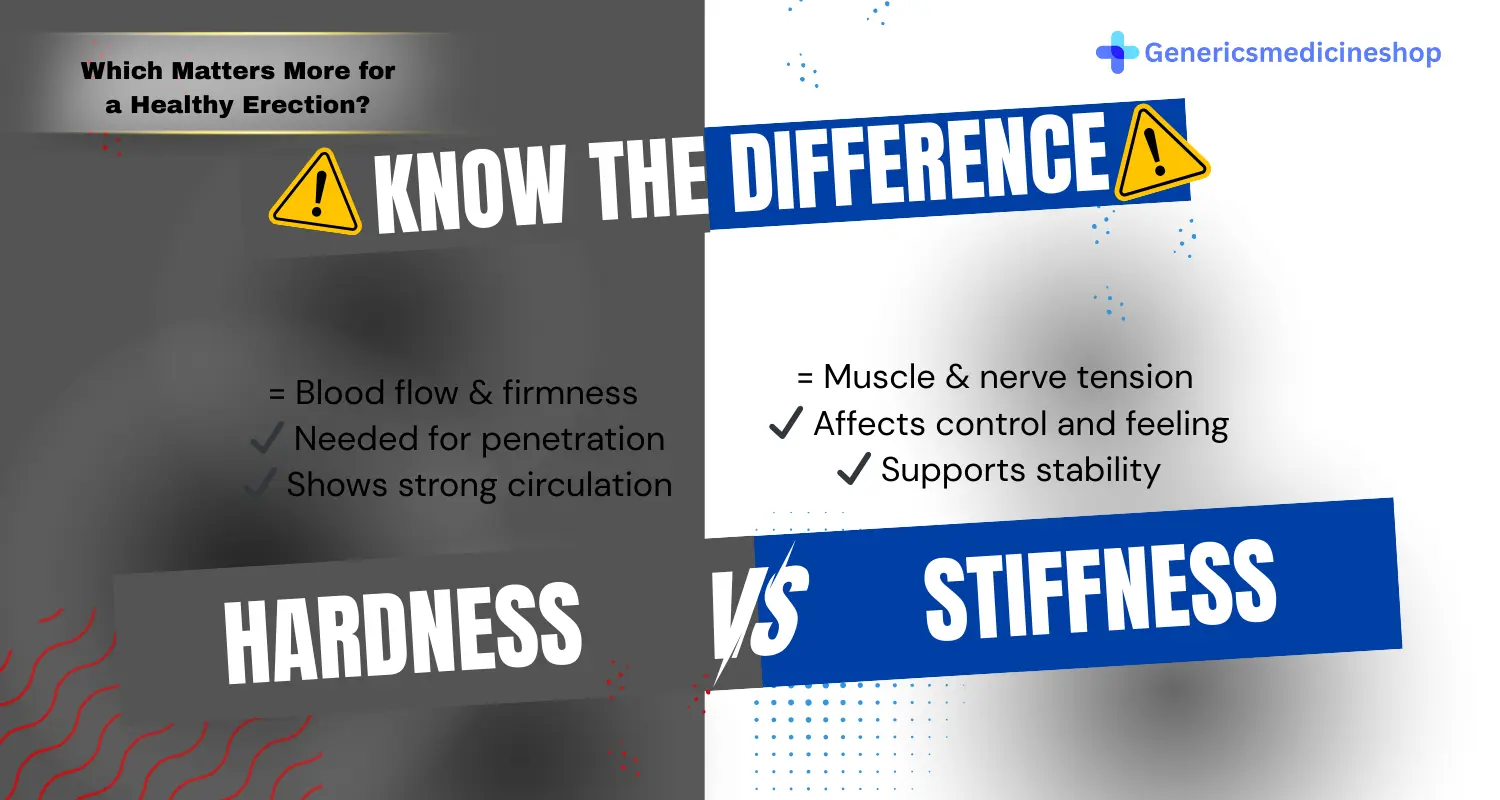 Erection hardness vs stiffness comparison showing key differences in erection quality and sexual health.